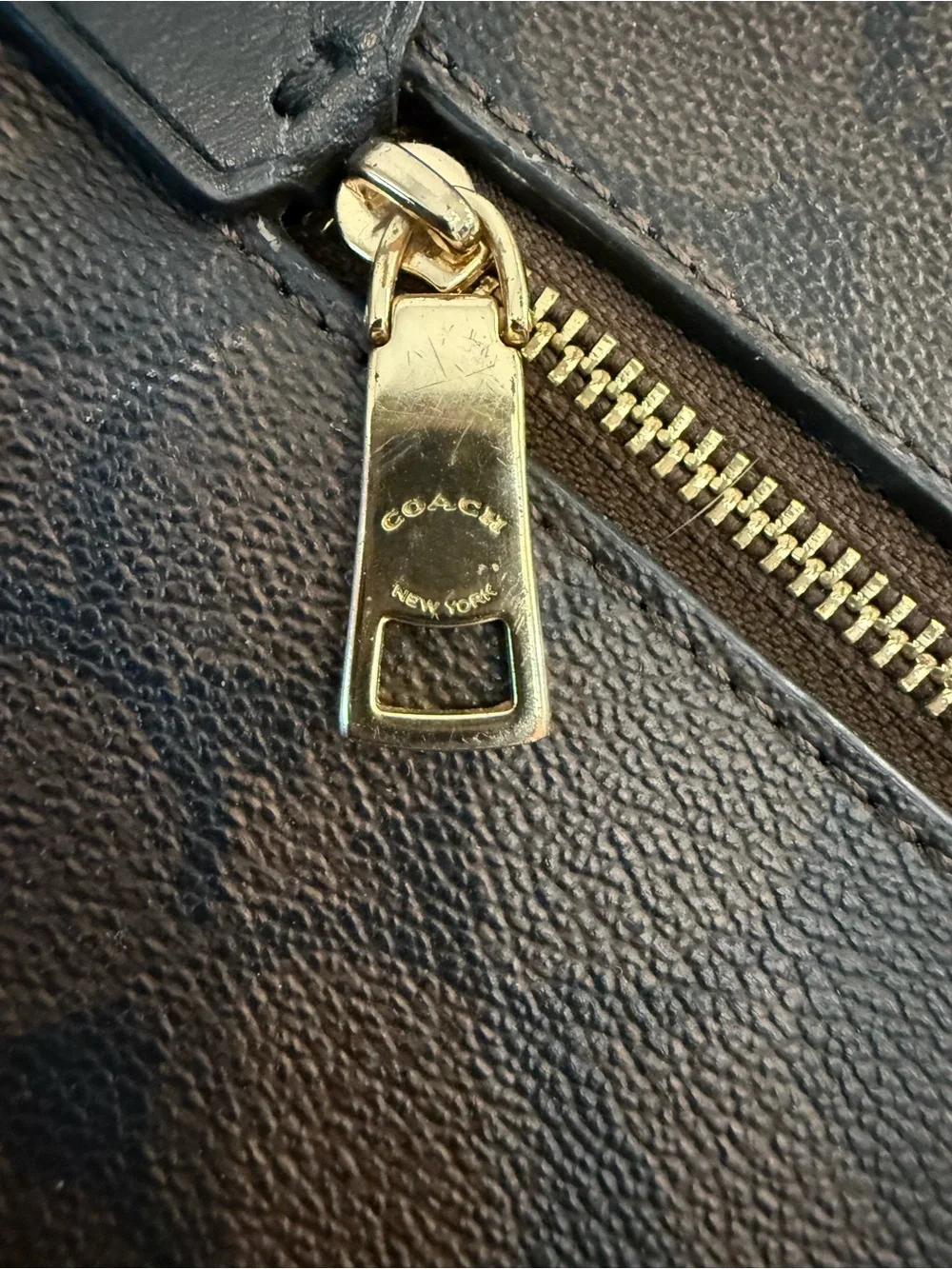 Coach Signature Rowan File Crossbody Bag C1554 Brown/Black Coated Canvas MP $250